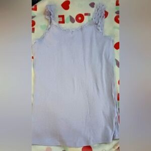 Lavender lace trim tank top Sz M